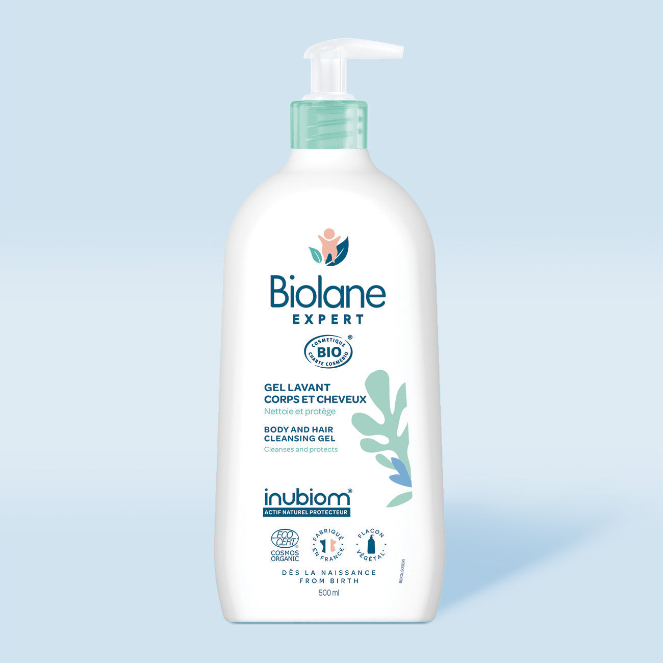 Gel de baño 2 en 1 cuerpo y cabello certificado biológico Biolane Expert