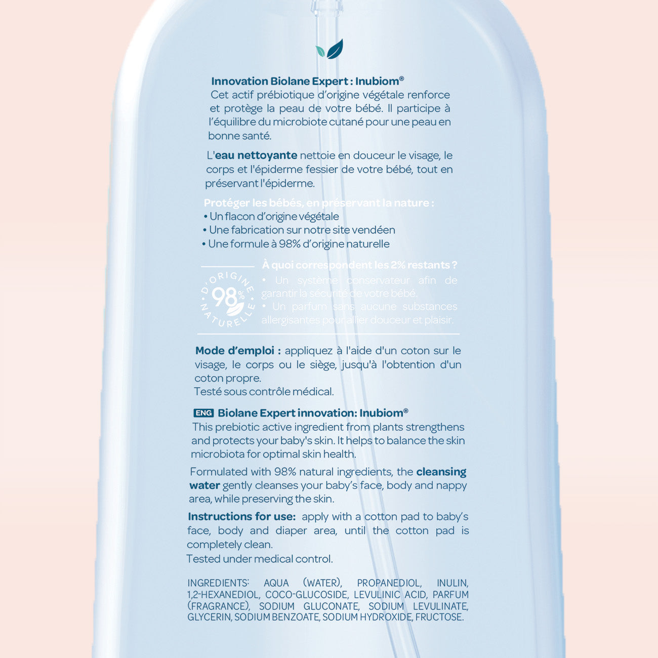 Agua limpiadora sin enjuague Biolane Expert