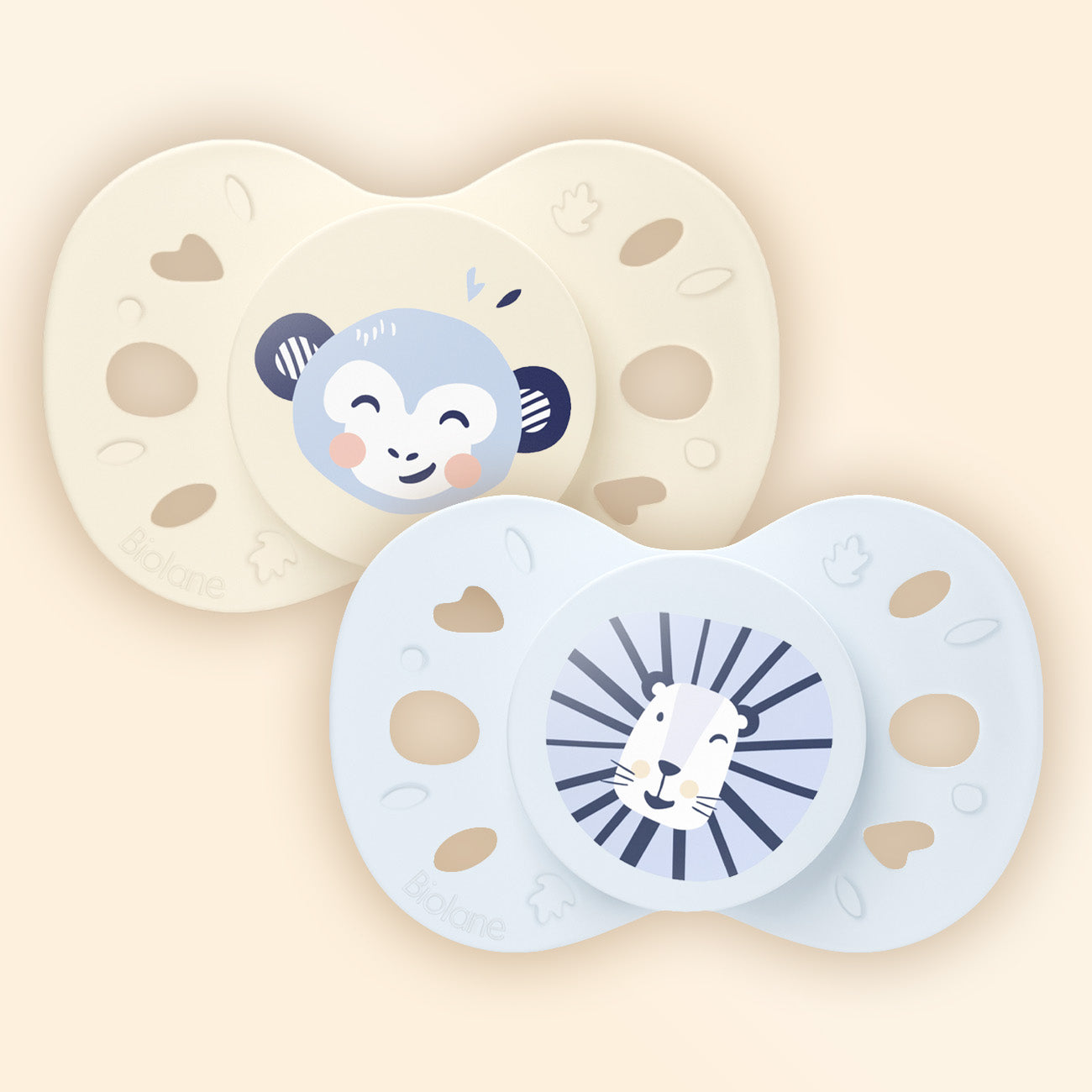 Lote de 2 chupetes anatómicos animales