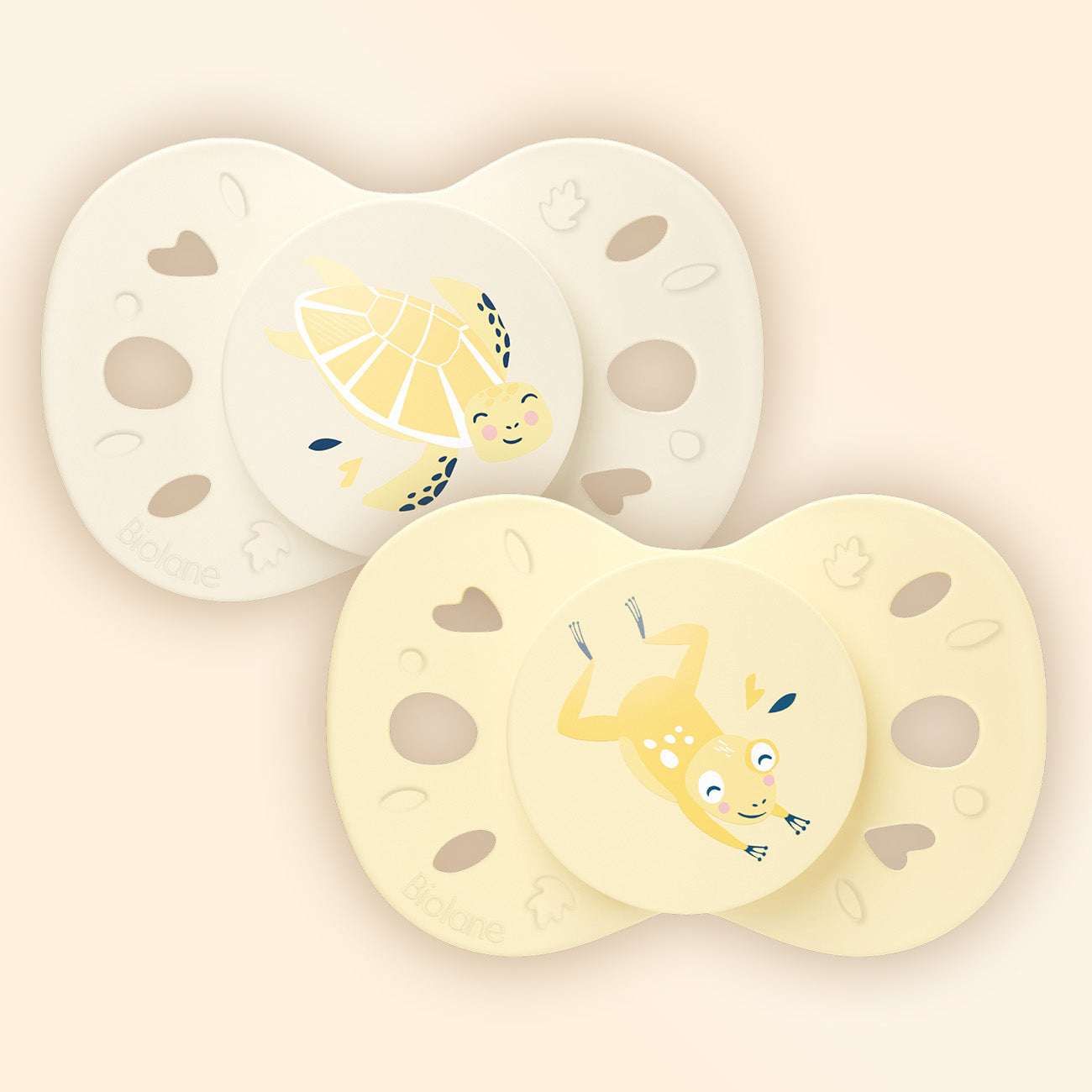 Lote de 2 chupetes anatómicos animales