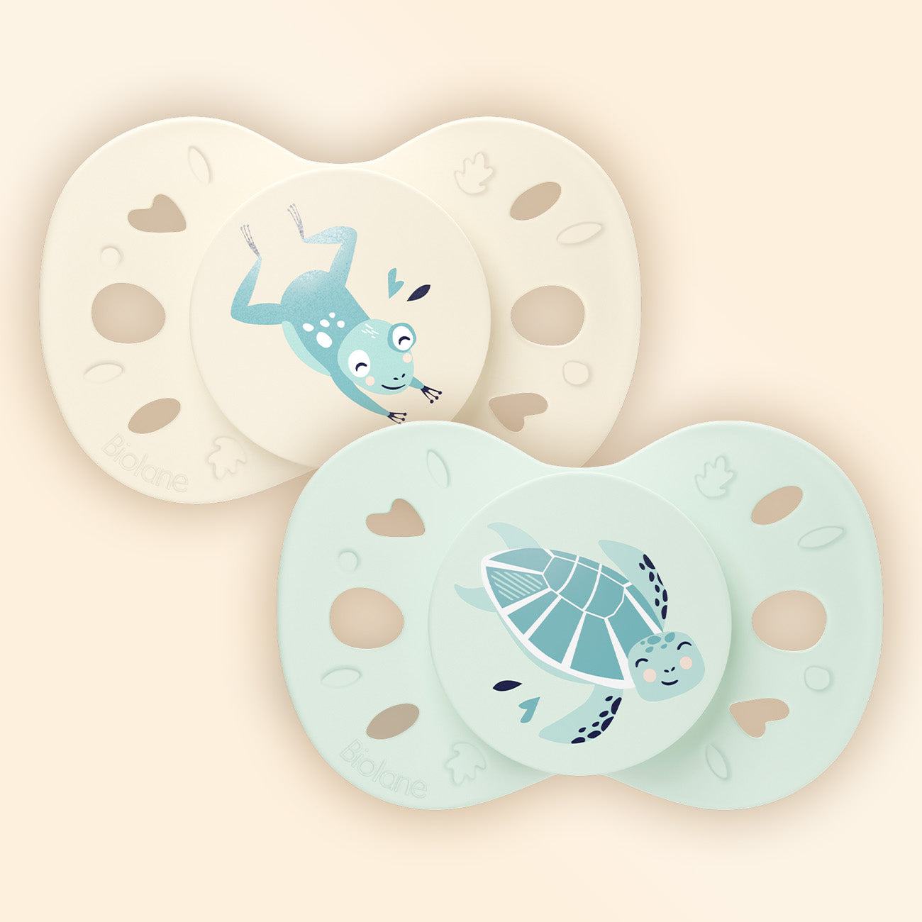 Lote de 2 chupetes anatómicos animales