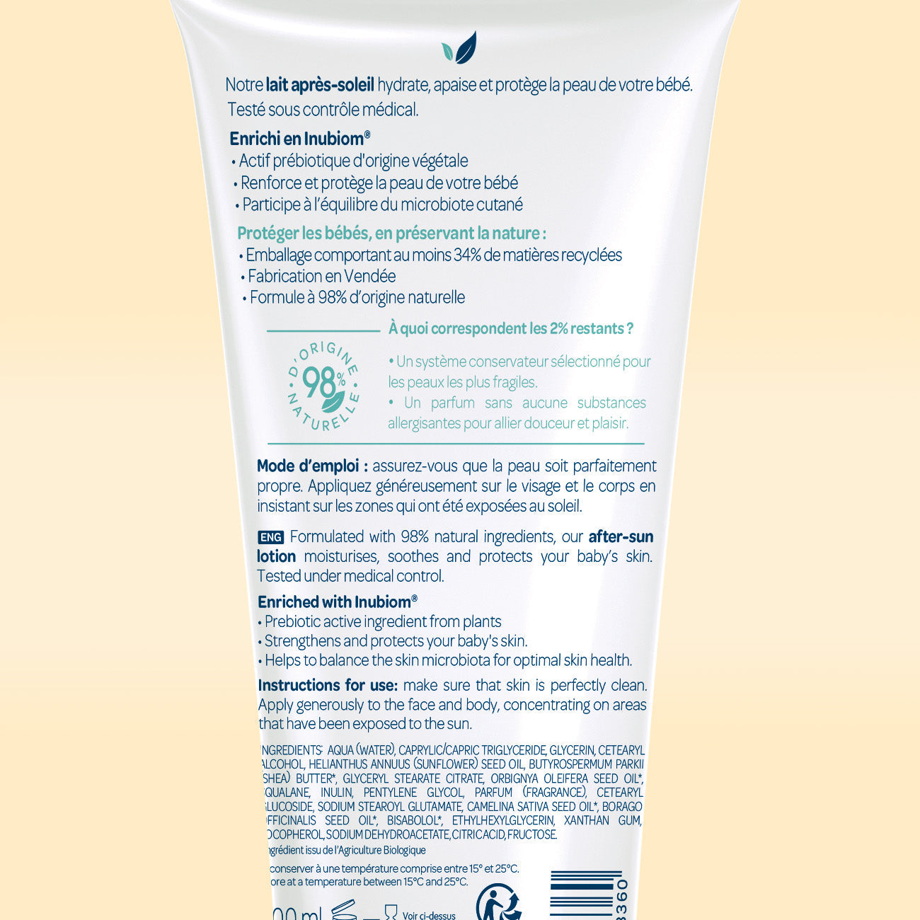 Leche calmante after-sun Biolane Expert